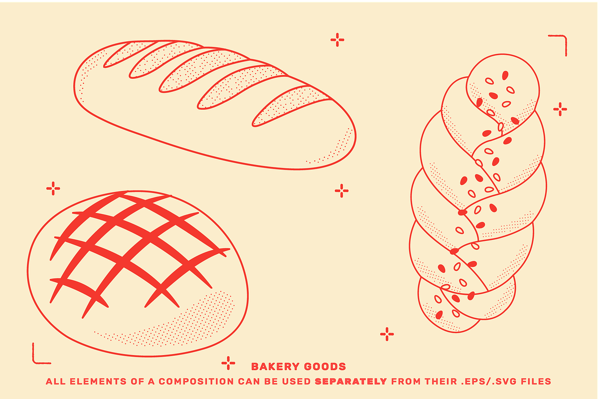 Bakery Food Vector Illustrations, a Food Illustration by TheFoodAtlas (Photo 10 of 17)