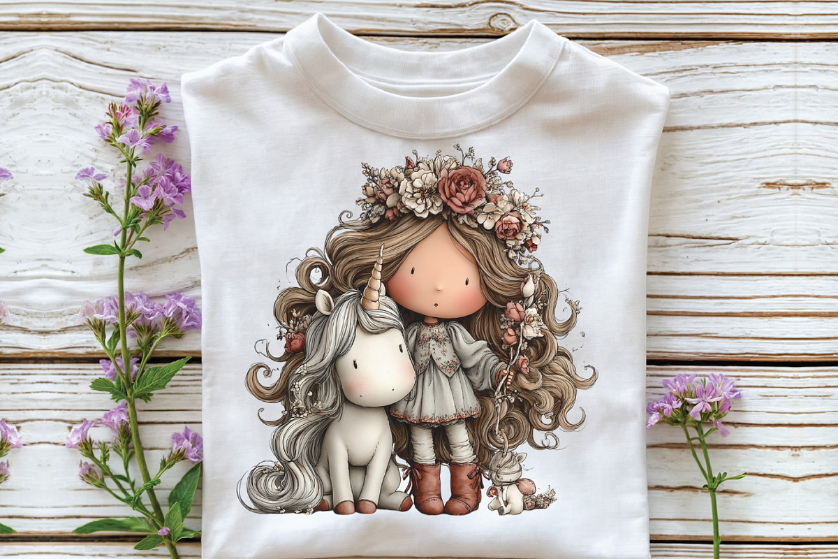 Whimsical Princess and Unicorn Clipa, an Illustration by CraftArtStudio (Photo 4 of 6)