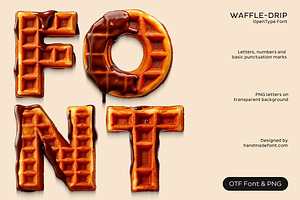 Waffle Drip Font, a Sans Serif Font by Handmadefont