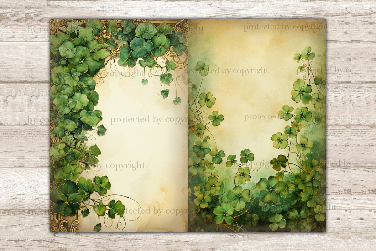 St. Patrick's Day Junk Journal Page, a Seasonal Illustration by GlamArtZhanna (Photo 7 of 10)