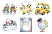 Watercolor Back to School Clipart, an Illustration by Daily.Designs (Thumbnail 4 of 5)