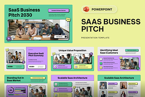 SaaS Business Pitch Powerpoint, a Presentation Template by Sixtemp