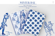 Winter day seamless patterns clipart, a Pattern Graphic by AnaGuziiArt (Thumbnail 9 of 11)