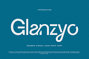 Glanzyo - Modern Stencil Font, a Font by RagamKata (Thumbnail 1 of 10)