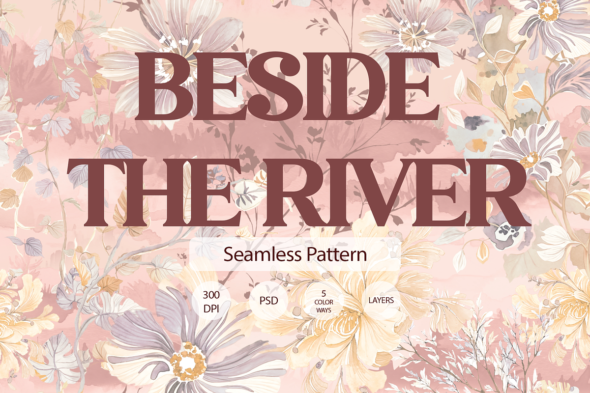 BESIDE THE RIVER, a Pattern Graphic by rumacorakstudio (Photo 1 of 6)