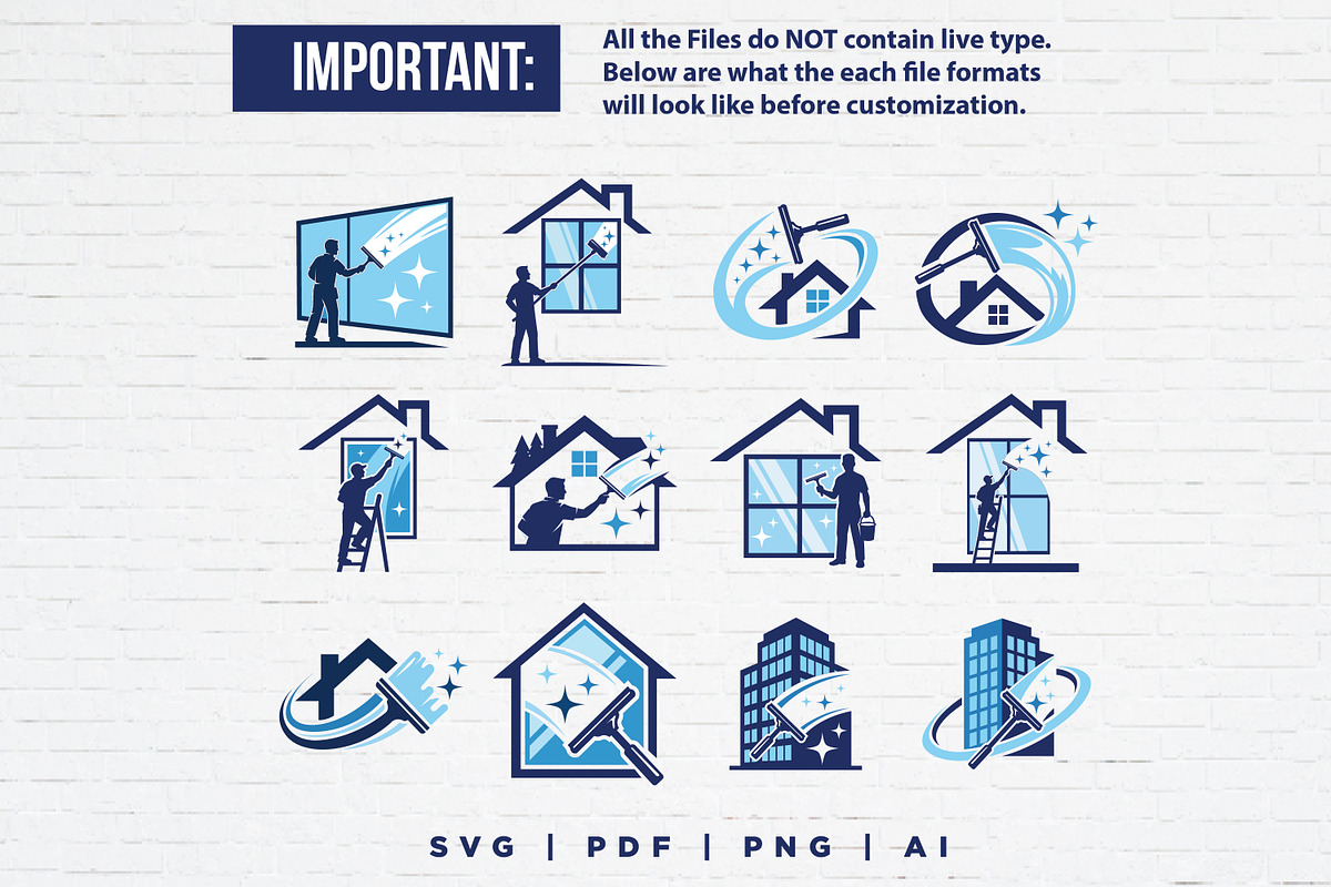 12 Window Cleaning Logo Bundle, a Branding & Logo Template by Guavanaboy (Photo 2 of 3)