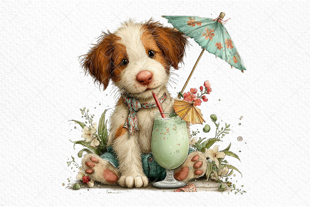 Whimsical Summer Dogs Clipart, an Illustration by Craft Nest (Photo 11 of 11)