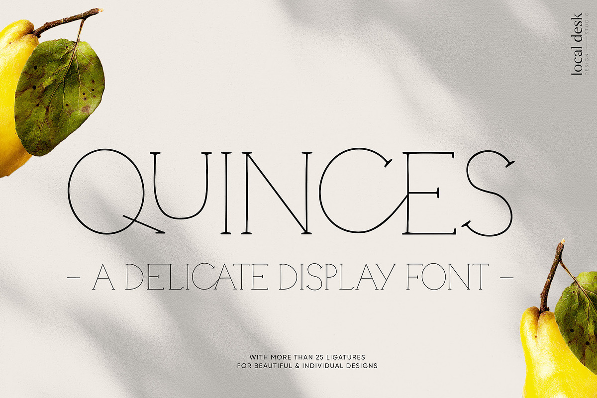 Quinces – A Delicate Display Serif, a Serif Font by Local Desk Designstudio (Photo 3 of 11)