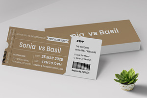Wedding Invitation Ticket 2023, a Stationery Template by MightyDesign