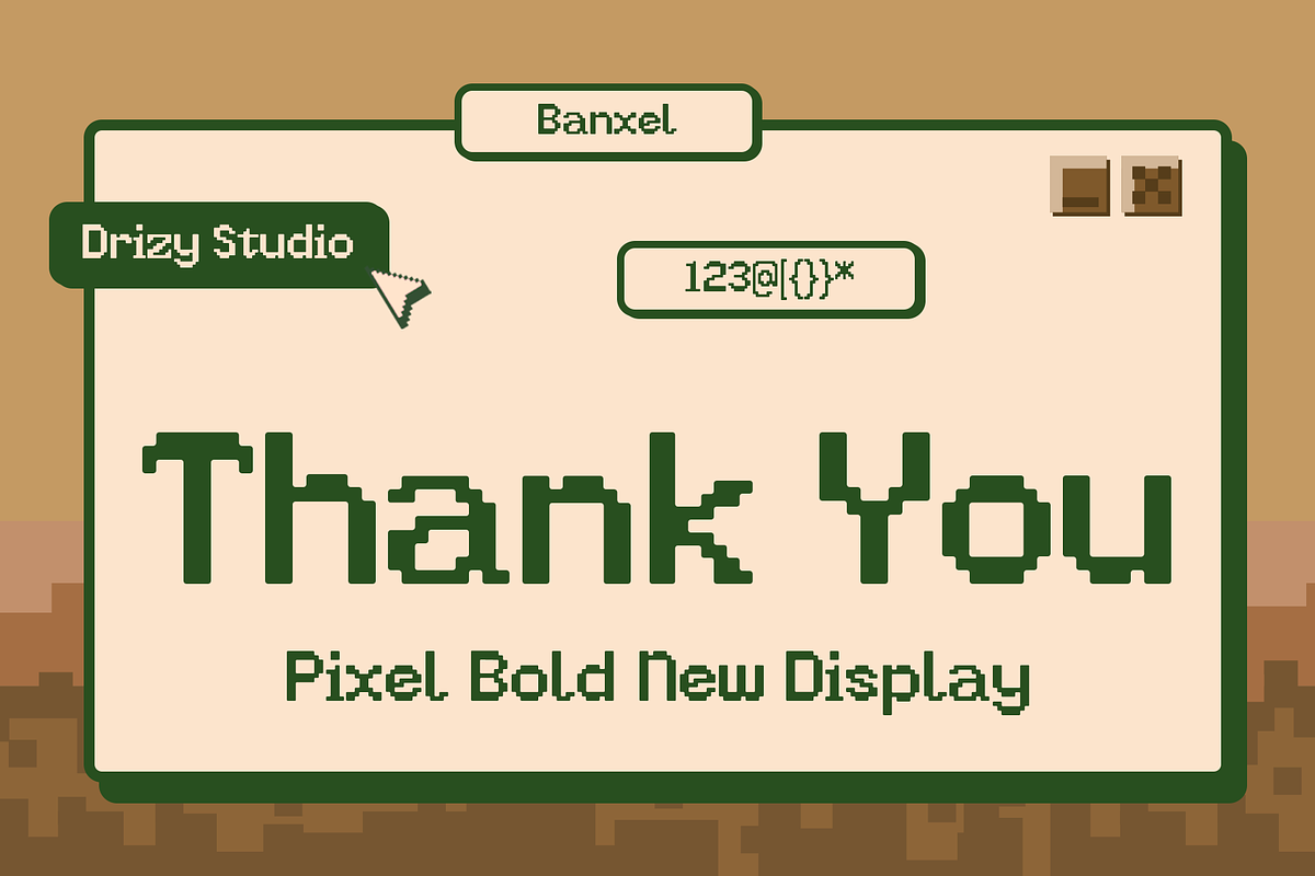 Banxel – Pixel Bold New Display Font, a Symbol Font by Drizy (Photo 8 of 8)