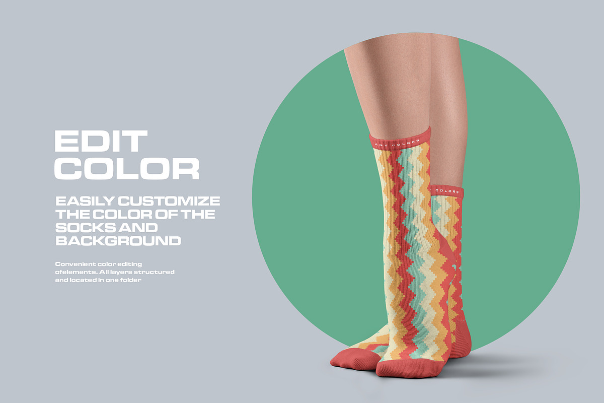 Mockups Long Socks on the Woman Legs, a Bottom Mockup by Grow Design Craft Studio (Photo 2 of 7)