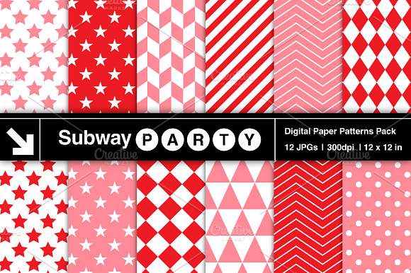 Pink & Red Geometric Papers preview 2