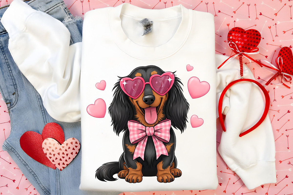 Valentine Dachshund PNG, an Illustration by Canvas Craft (Photo 3 of 6)