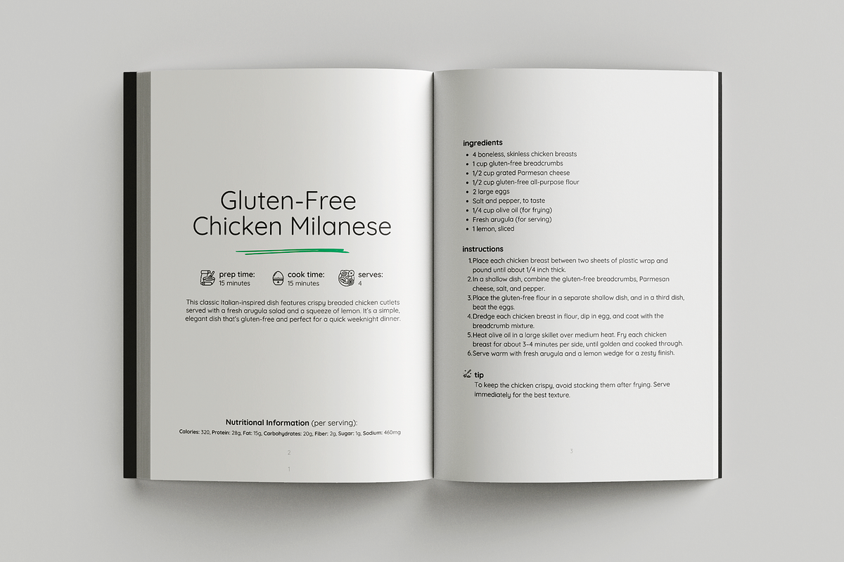 Canva Gluten-Free cookbook template, a Magazine Template by DeLaGranSiete (Photo 3 of 9)