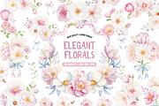 Watercolor Elegant Pink Flowers, an Illustration by TatiMockup (Thumbnail 1 of 4)