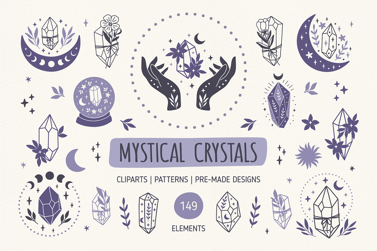 Mystical Hand Drawn Bundle 4 in 1, an Object Graphic by Alena Koval (Photo 6 of 18)