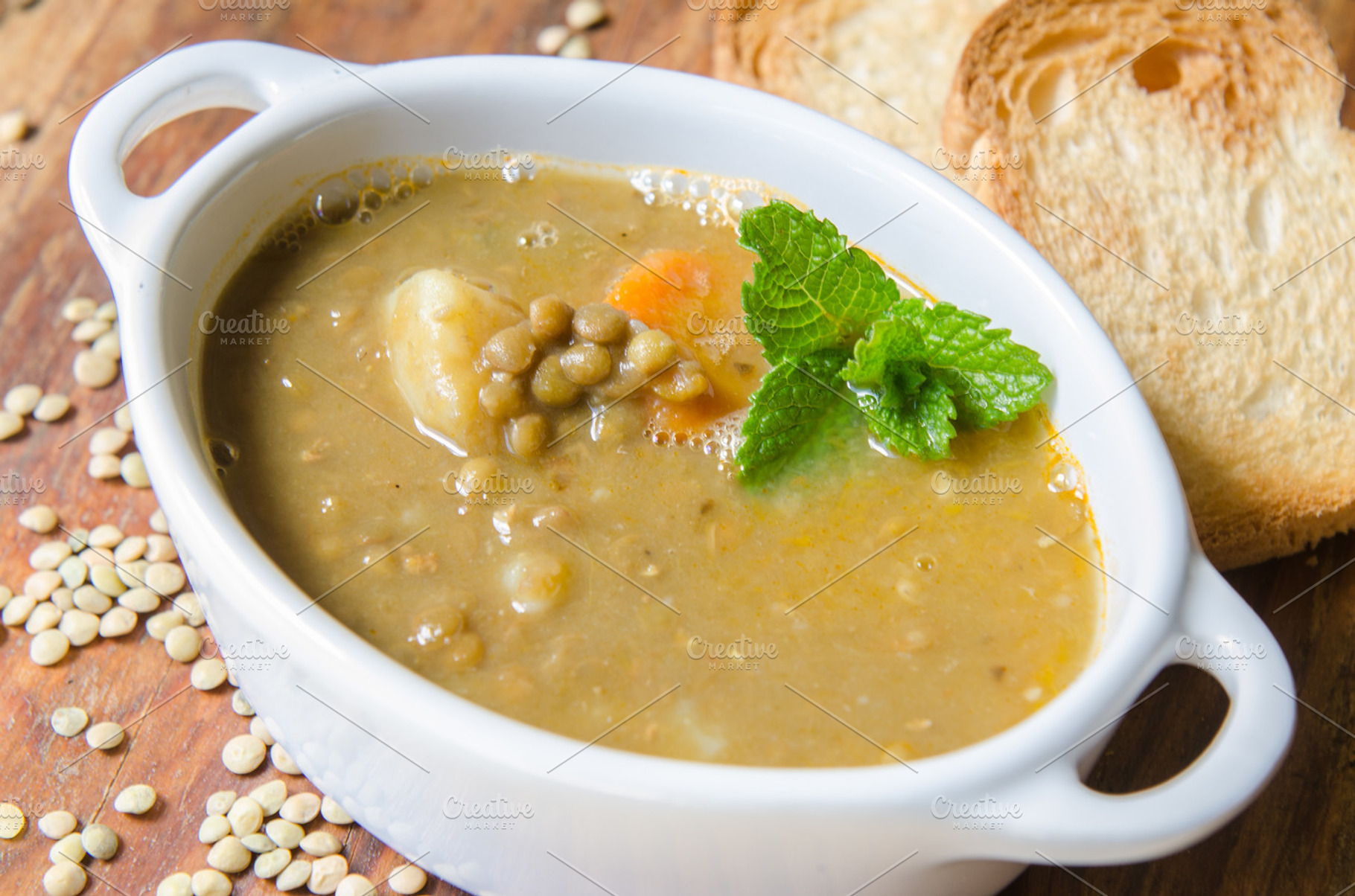 Lentil soup featuring asian, bowl, and brown, a Food & Drink Photo by BREATING NATURE