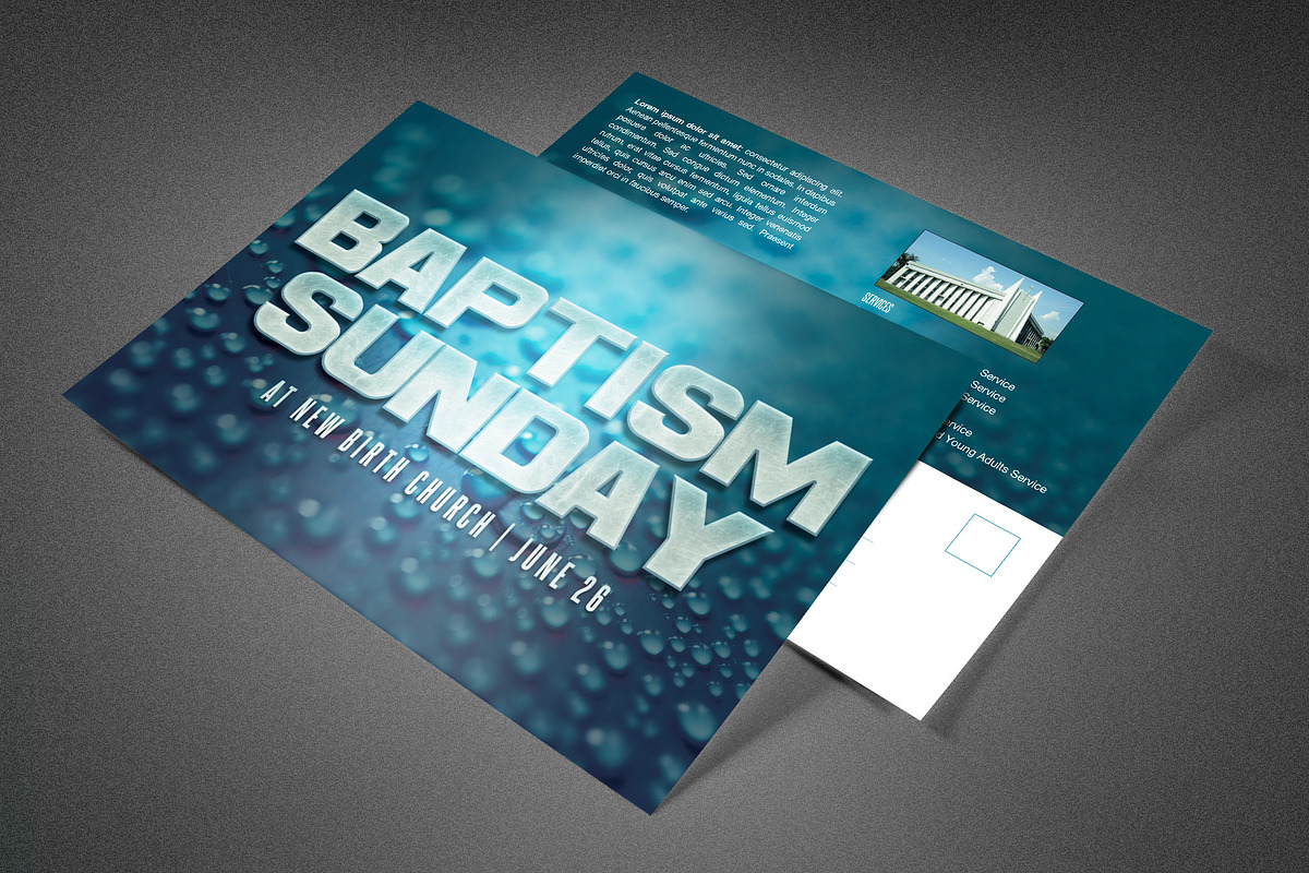 Baptism Sunday Church Postcard, a Card Template by loswl (Photo 1 of 2)