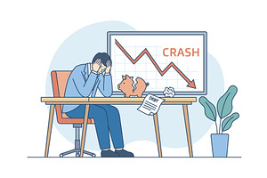 Business failure and economic crisis, a Finance Illustration by Artsaba Family