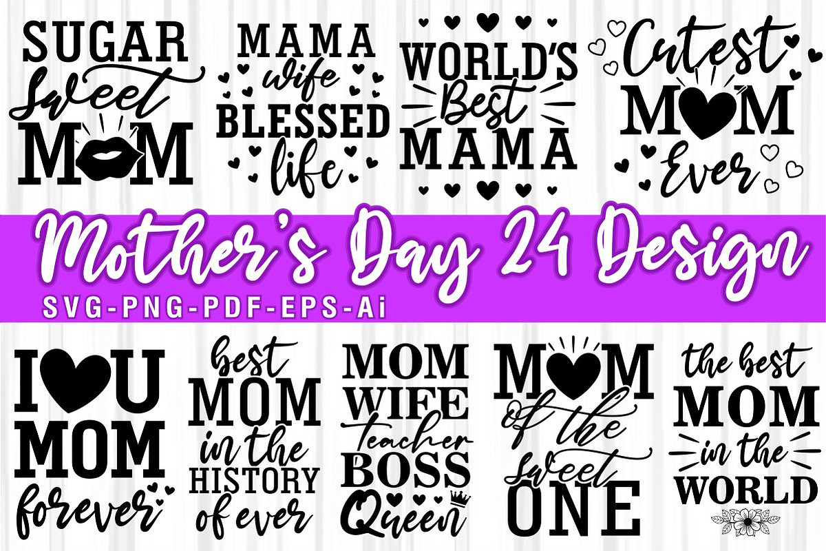 Mothers Day SVG Design Bundle, an Object Graphic by D2PUTRI (Photo 4 of 27)