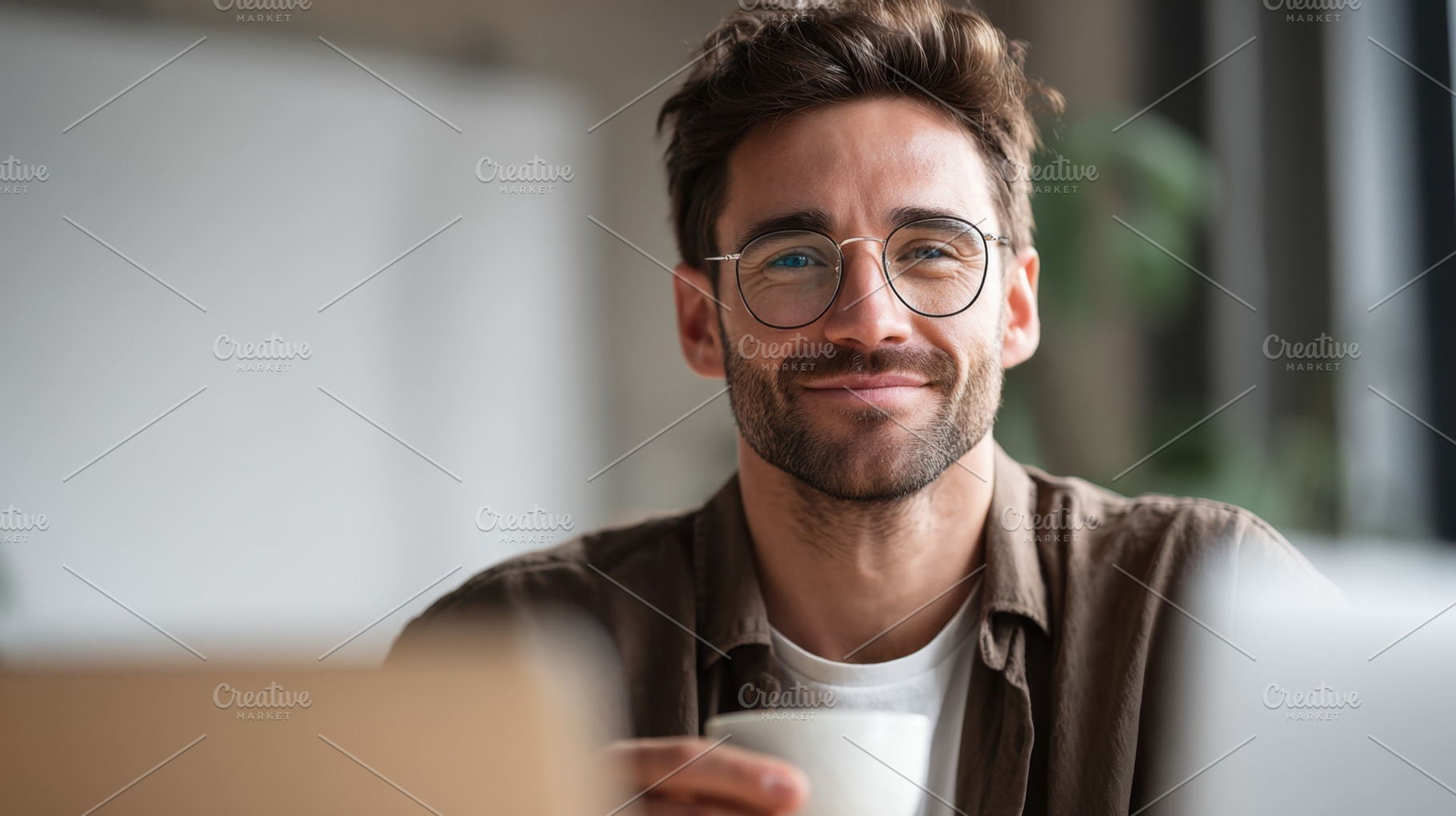 Enjoying coffee at a workspace, a Photo by Beautiful things