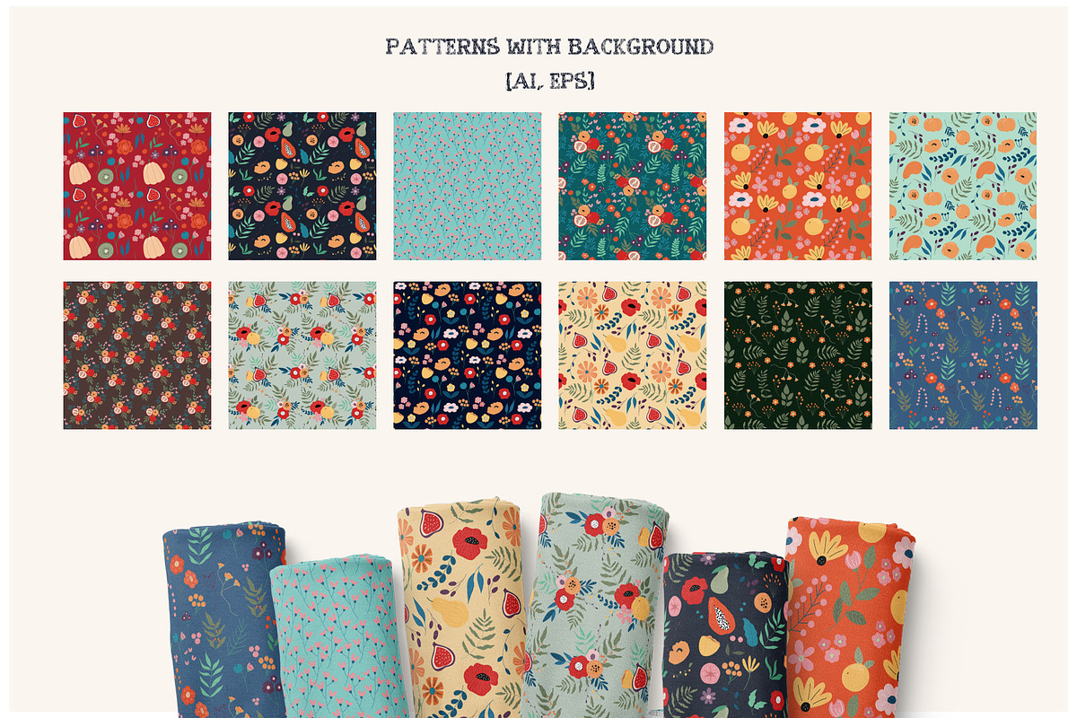 FLORAL GARDEN - clipart collection, a Texture Illustration by Spark Studio Brushes (Photo 4 of 7)