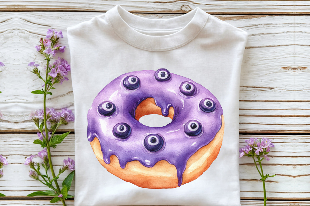Donut Clipart Halloween Donut, an Illustration by CraftArtStudio (Photo 4 of 6)