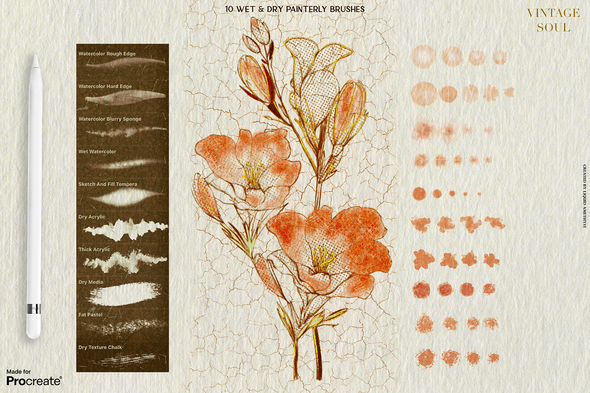 Vintage Soul Procreate Kit, a Brush Add-On by Liquid Amethyst Art (Photo 6 of 12)
