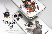 Halloween Witches Characters Clipart, a Seasonal Illustration by KaramfilaS (Thumbnail 2 of 10)
