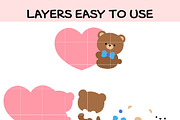 Cute Bear with Heart SVG, an Illustration by TheHitShop (Thumbnail 6 of 10)