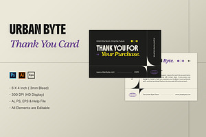 Urban Byte - Thank You Card, a Print Template by StreaksideStd
