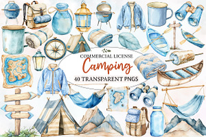 Summer Camping Clipart, an Illustration by Designworld