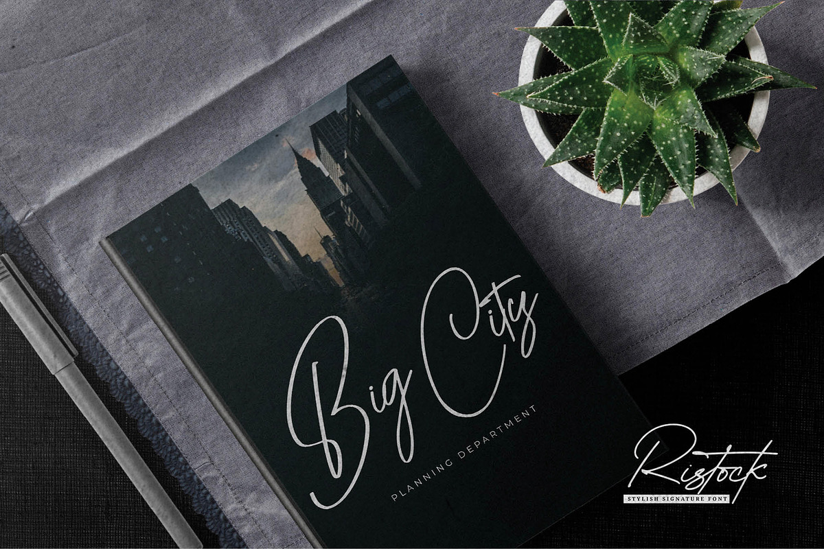 Ristock – Stylish Signature Font, a Handwritten Font by Almarkhatype (Photo 3 of 10)