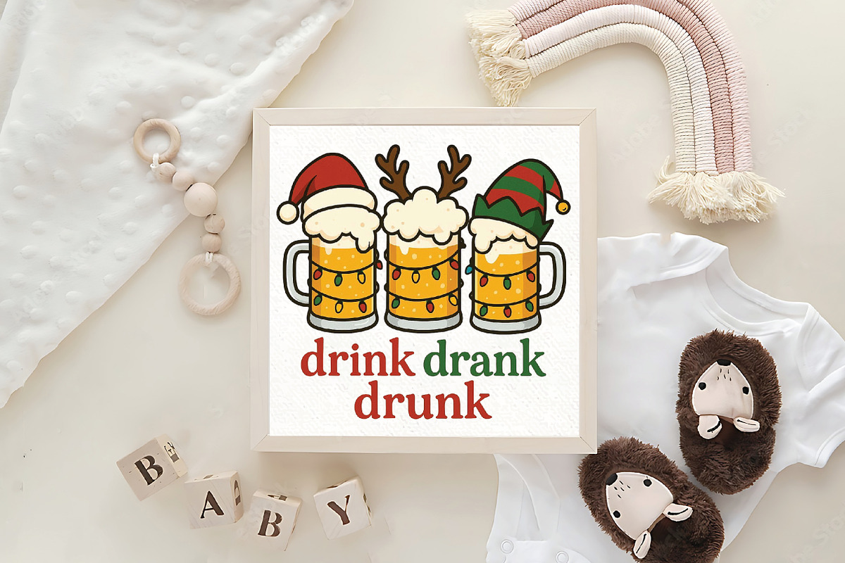 Christmas Beer Mug Sublimation, an Illustration by CraftArtStudio (Photo 4 of 4)