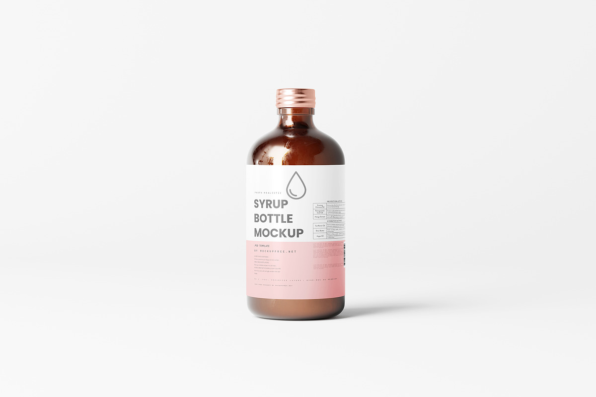 Syrup Bottle and Box Mockups, a Packaging Mockup by MockupFree.Net (Photo 2 of 12)