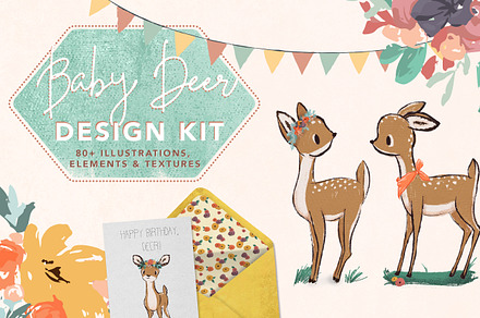Sweet Baby Deer Illustrations
