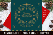 Single Line Christmas Foil Quill SVG, an Object Graphic by ClipartMuchLove (Thumbnail 5 of 6)