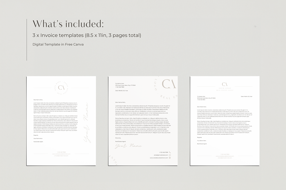 BUNDLE: Real Estate Invoice Template, a Branding & Logo Template by EstateElements (Photo 2 of 8)