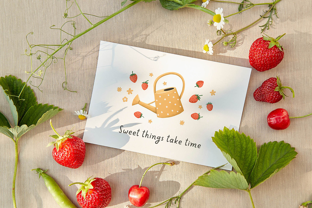 Strawberry Patch - Font & Clipart, a Handwritten Font by Pencil Twist (Photo 9 of 10)