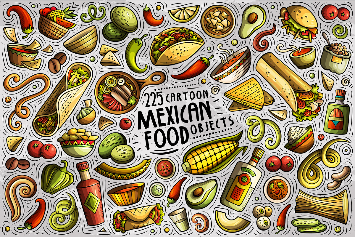Mexican Food Cartoon Objects Set, an Object Graphic by BALABOLKA (Photo 1 of 4)