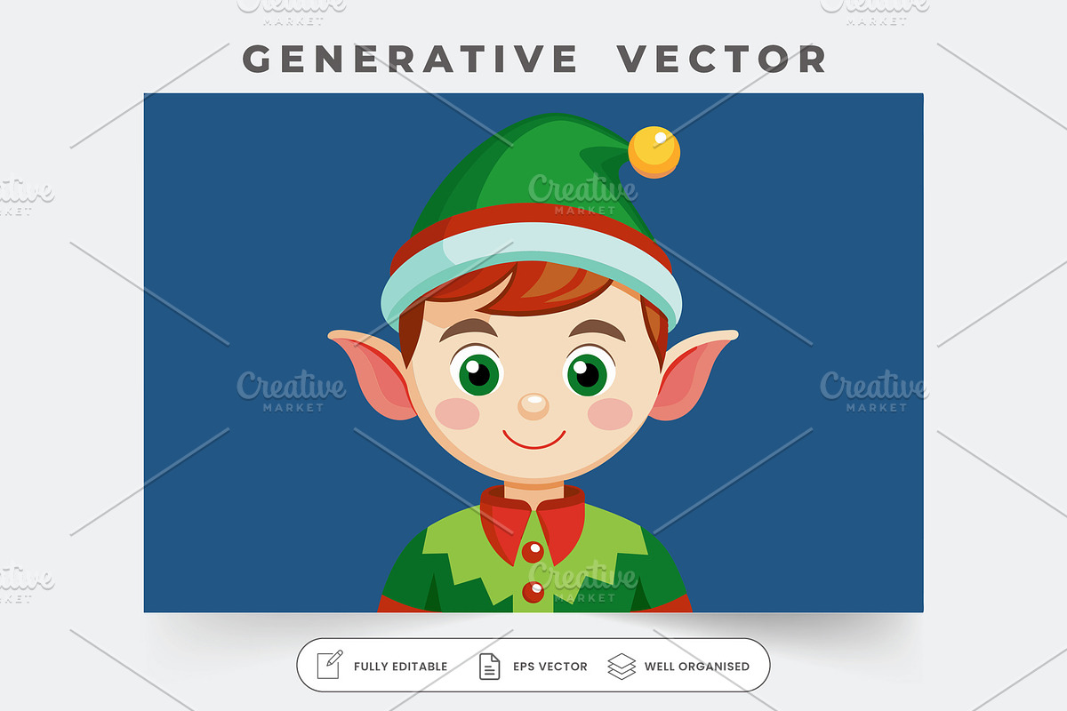 A cheerful elf character stands read, a Graphic by Iftikhar Alam