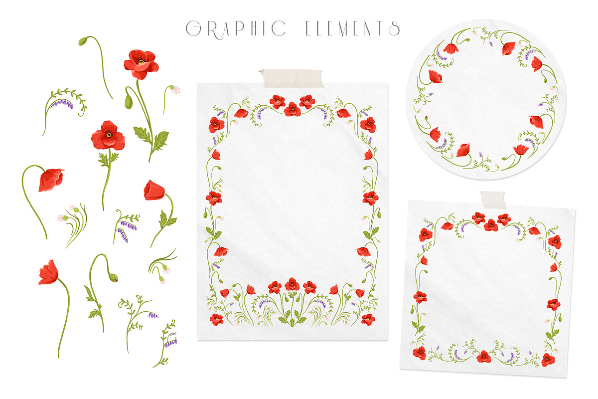 Poppies - Illustrations and Patterns, a Pattern Graphic by Inna Moreva (Photo 2 of 7)