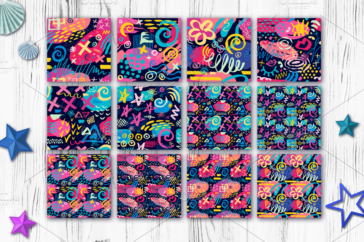 Trendy Art Patterns, a Pattern Graphic by Iraida_Bearlala (Photo 4 of 8)