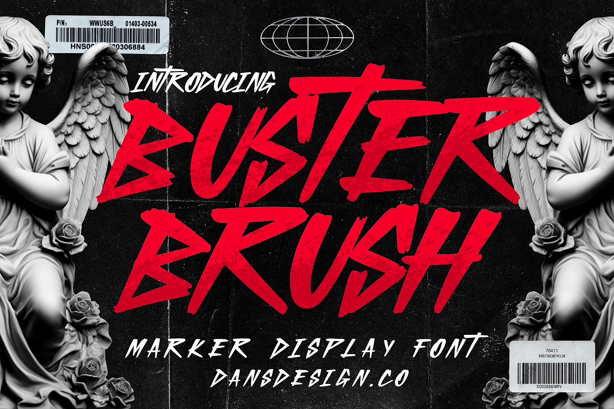 Buster Brush Modern Marker Display F, a Blackletter Font by dansdesign (Photo 1 of 7)