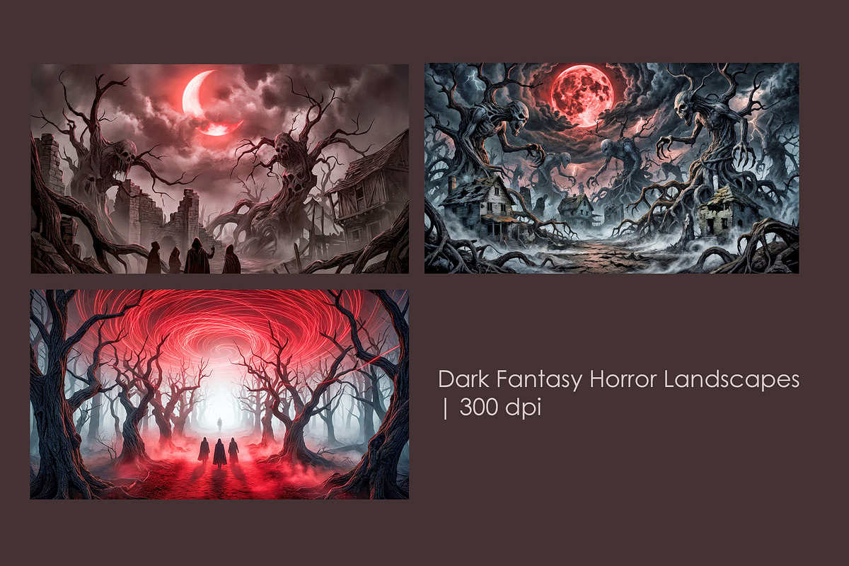 Dark Fantasy Horror Landscapes, a Seasonal Illustration by StockVerse Creative (Photo 1 of 4)