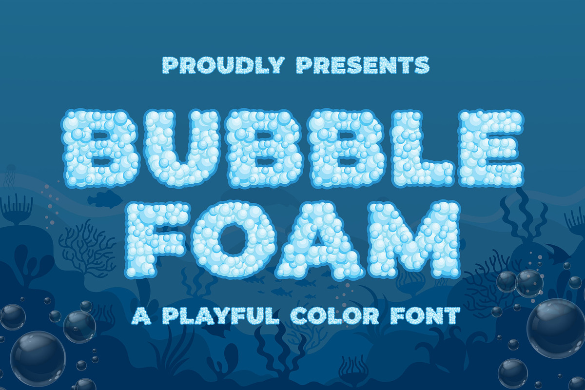 Bubble Foam a SVG Color Font, a Symbol Font by Blankids Studio (Photo 1 of 6)