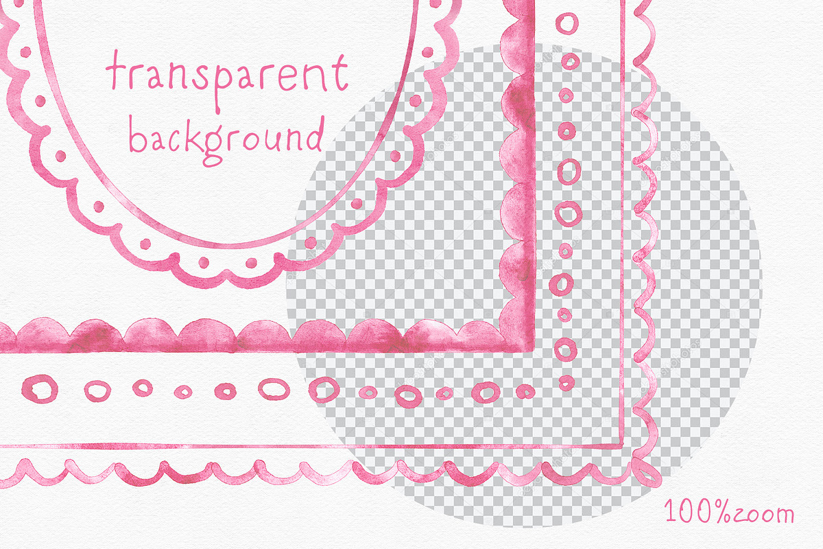 Watercolor Hand-Drawn Pink Frames, an Object Graphic by Solo Art Original (Photo 10 of 14)