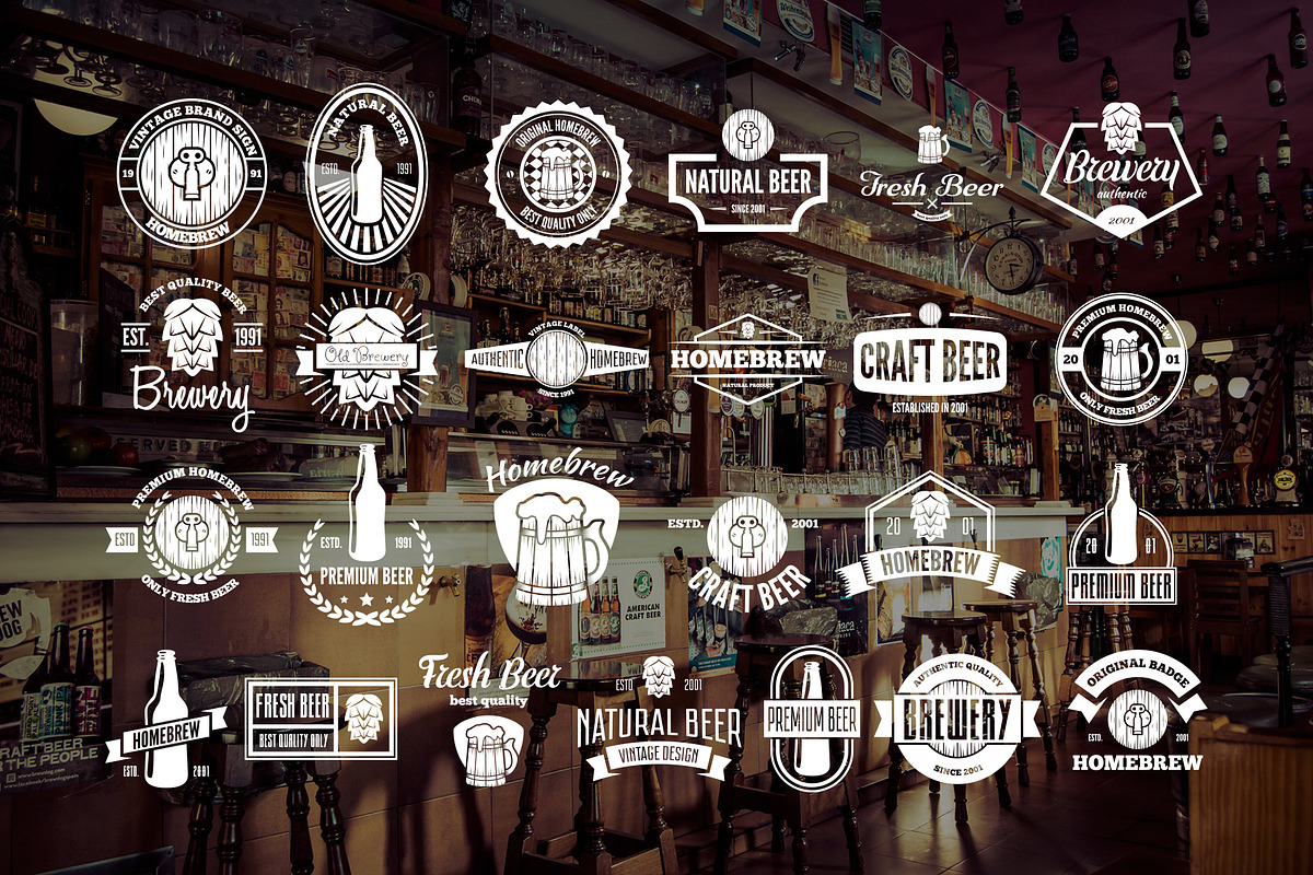 Beer and Homebrew Logos and Badges, a Branding & Logo Template by Lustra Frisk (Photo 3 of 3)