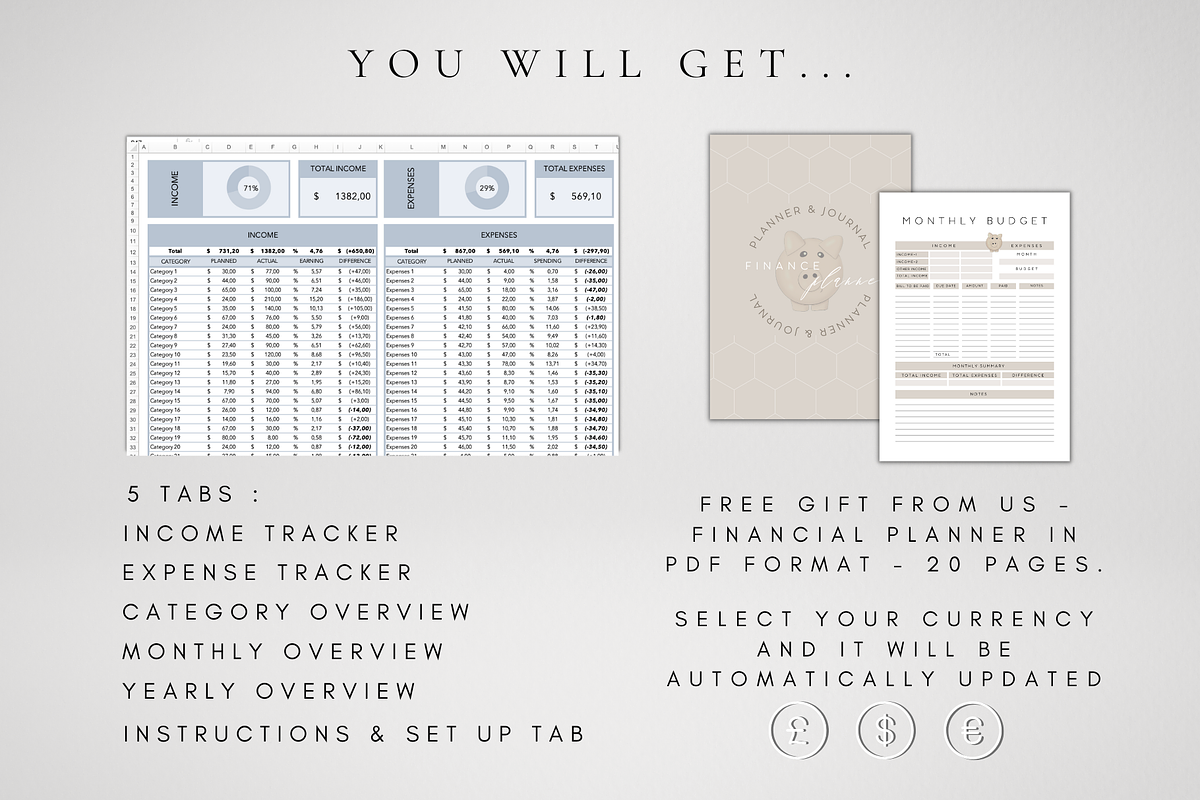 Income & Expense Excel Template, a Templates & Theme by BRANDcontent
