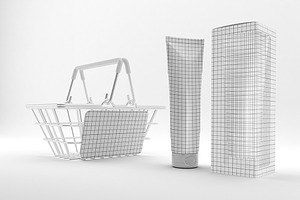 Shopping Cream Tube Mockup, a Packaging Mockup by Qaleb Studio